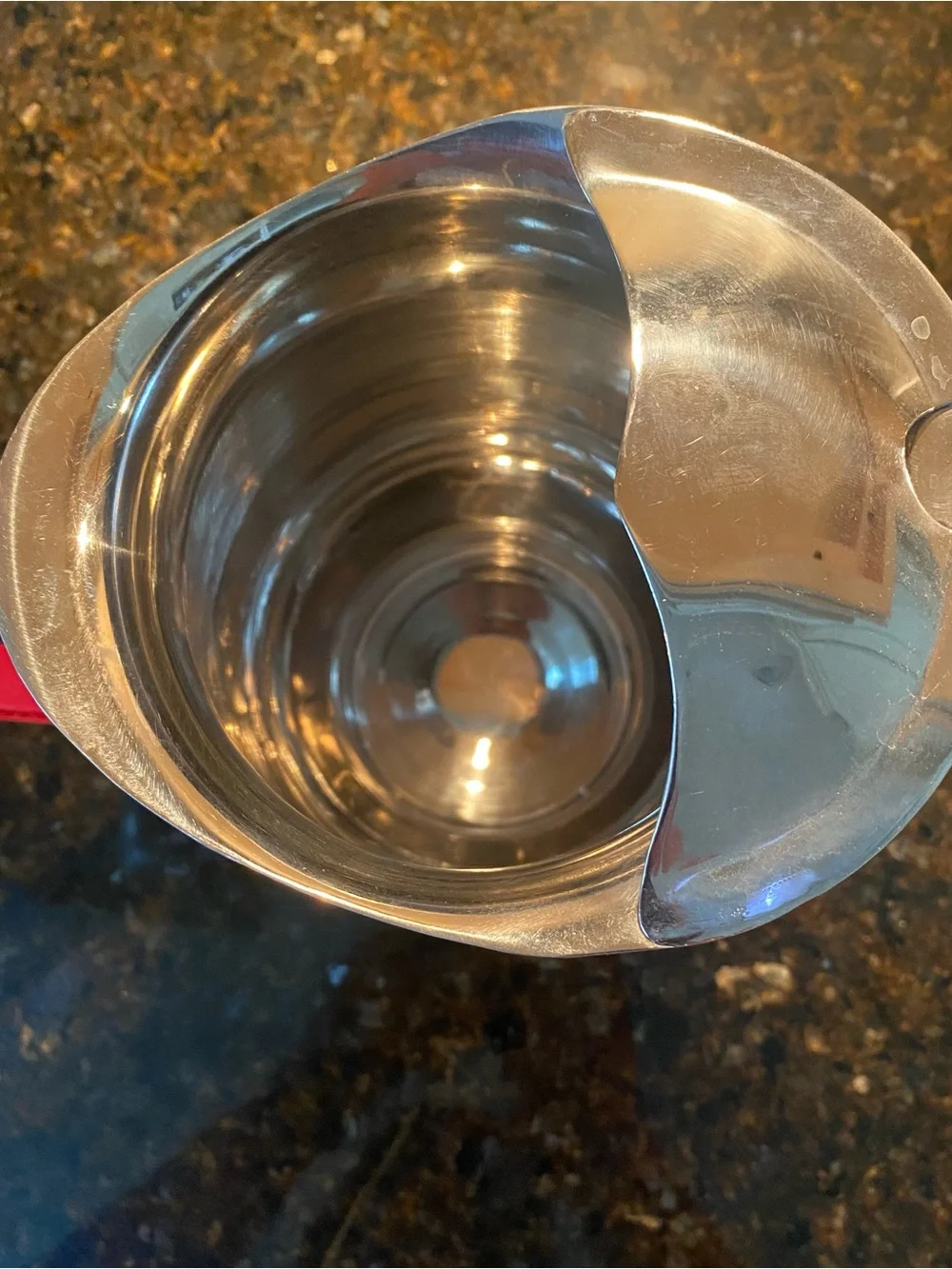 Source Unknown Stainless Steel Pitcher with Red Handle